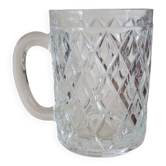 Chope à bière en verre facetté
