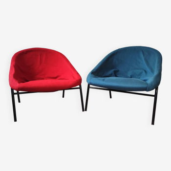 Set of 2 vintage lounge chairs by Theo Ruth - Artifort