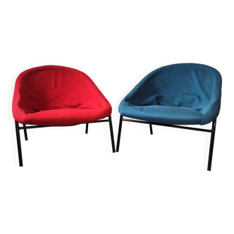Suite de 2 fauteuils lounge vintage par Theo Ruth - Artifort