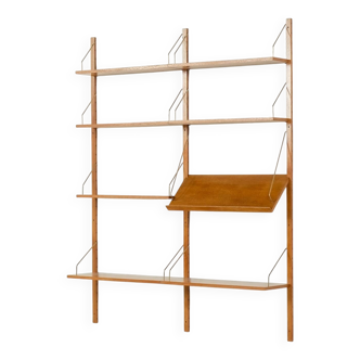 Meuble mural scandinave en chêne, dans le style de Poul Cadovius, années 1970