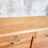 Double curtain binder cabinet