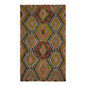 Tapis kilim anatolien vintage fait main turc 198 cm x 320 cm