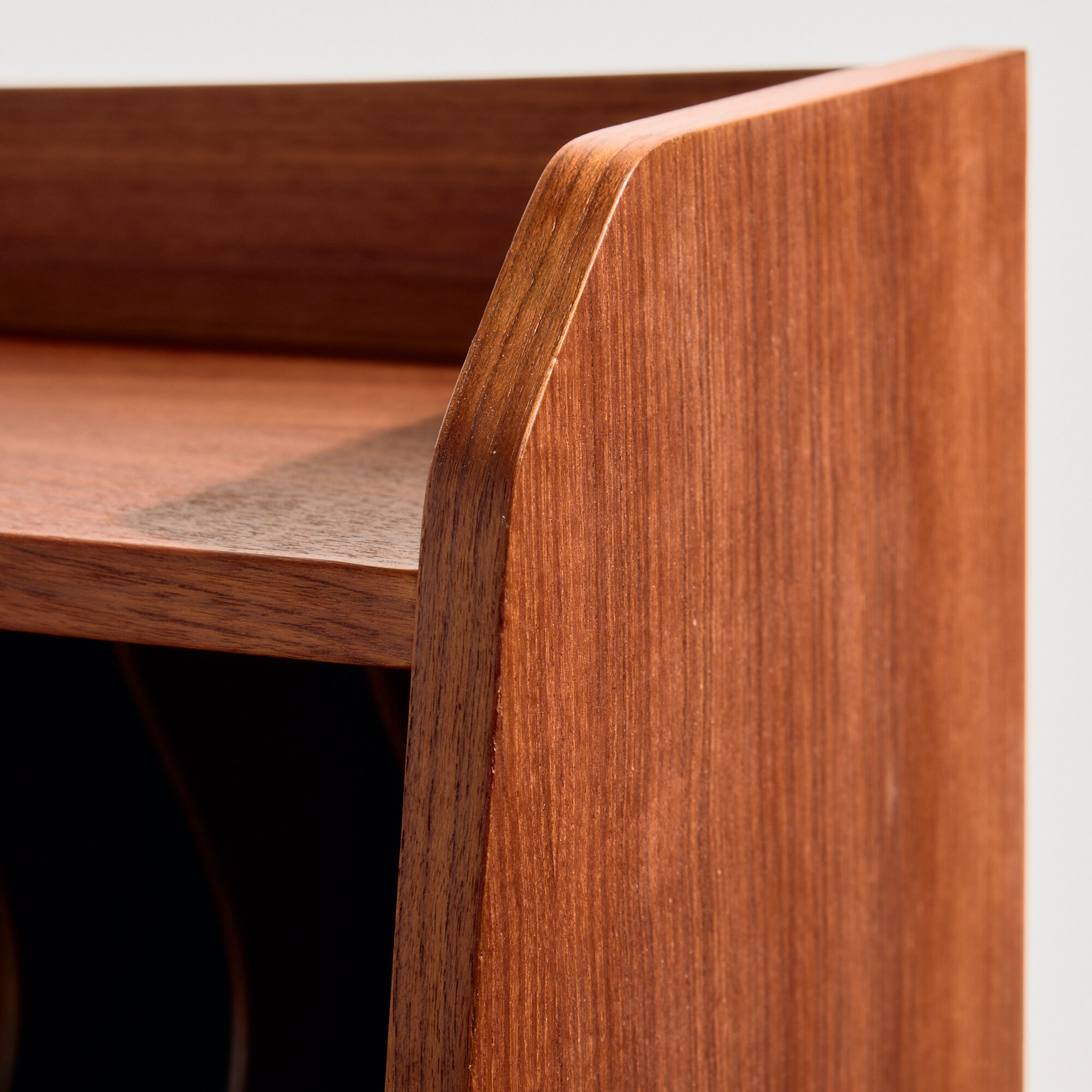 Restored teak cylinder desk