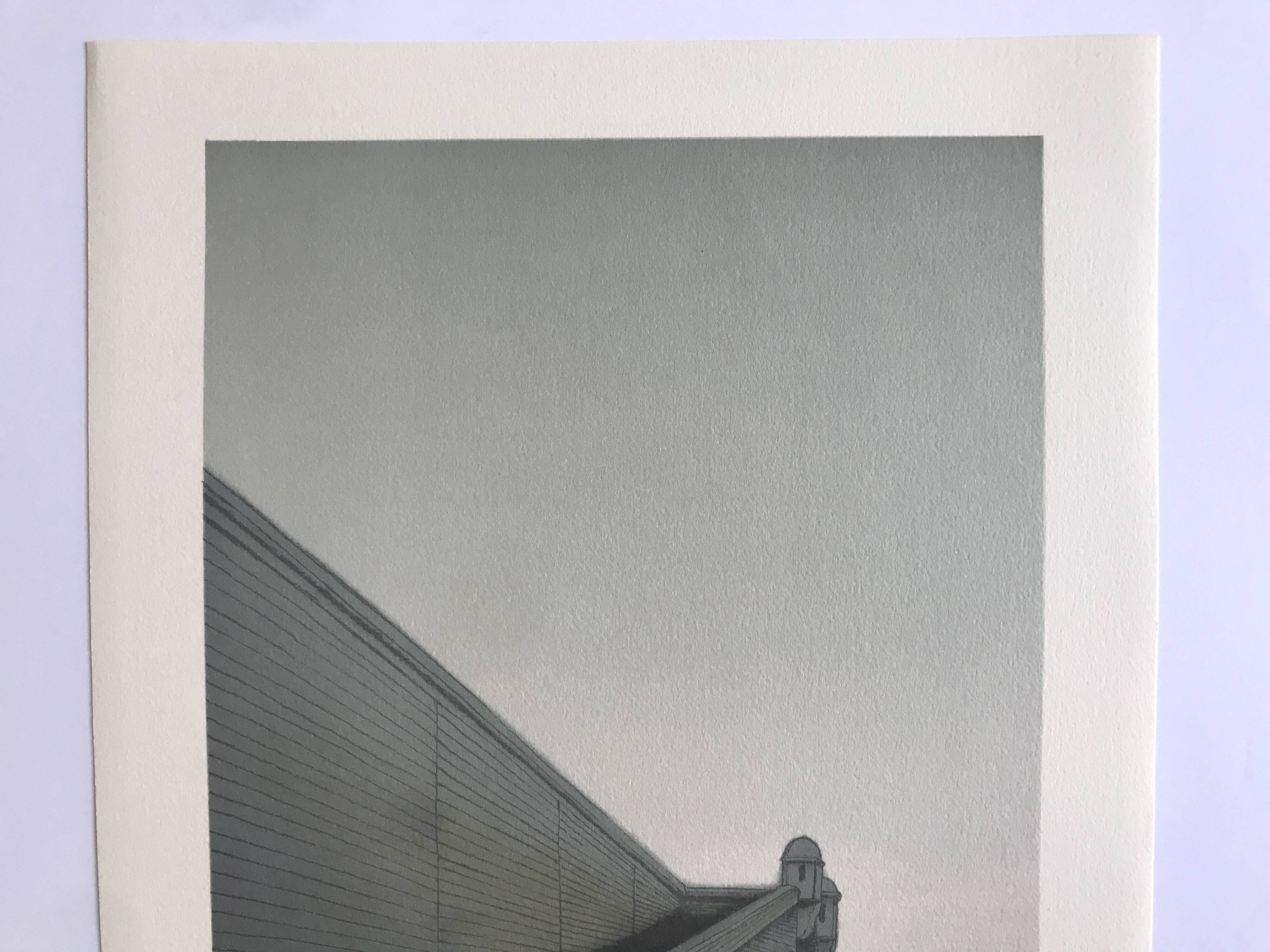 Alain le foll, fortifications, 1978. original lithograph signed in pencil.