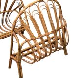 Lit corbeille en rotin pour enfant 1960