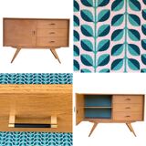 Vintage buffet compass feet 1950