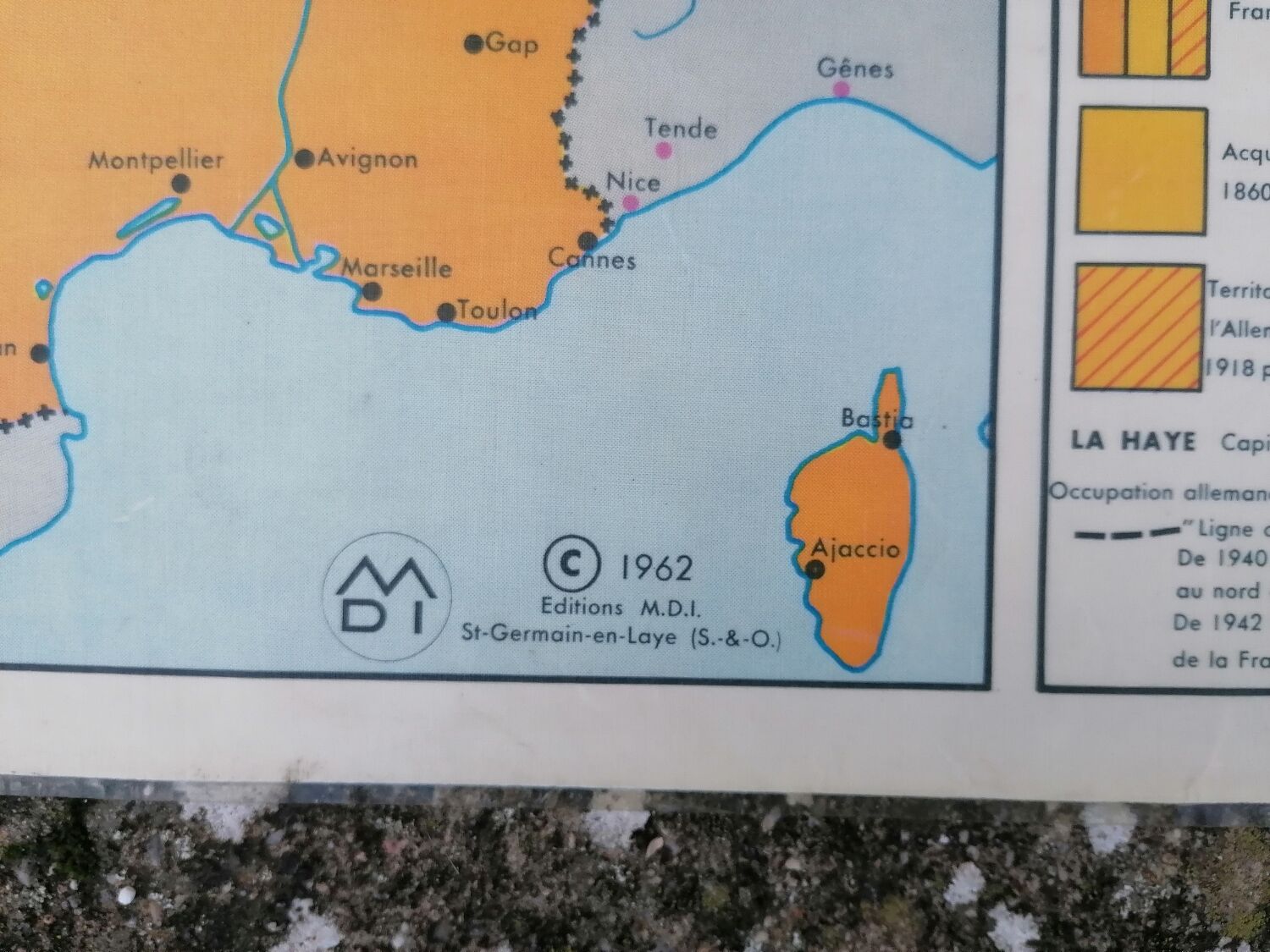 Former MDI school map / Territorial formation of the France