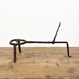 Antique wrought iron fire place pan trivet 18th century