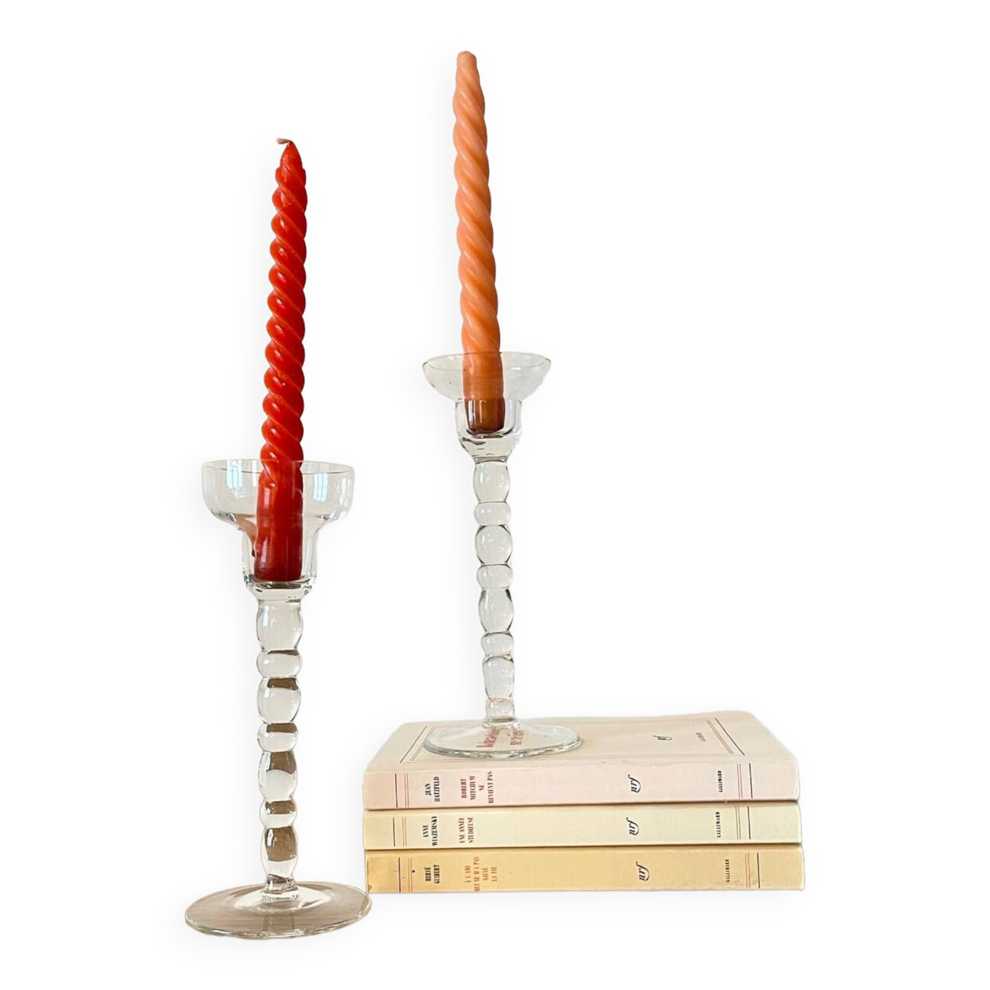 Glass candle holders