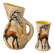 Pichet and glass Vallauris – Jacques Fonck – deer decoration