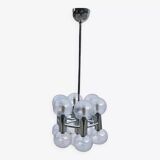 Pair of Chrome Sputnik Chandeliers by Motoko Ishii for Staff 1970