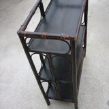 Bamboo and dark rattan shelf