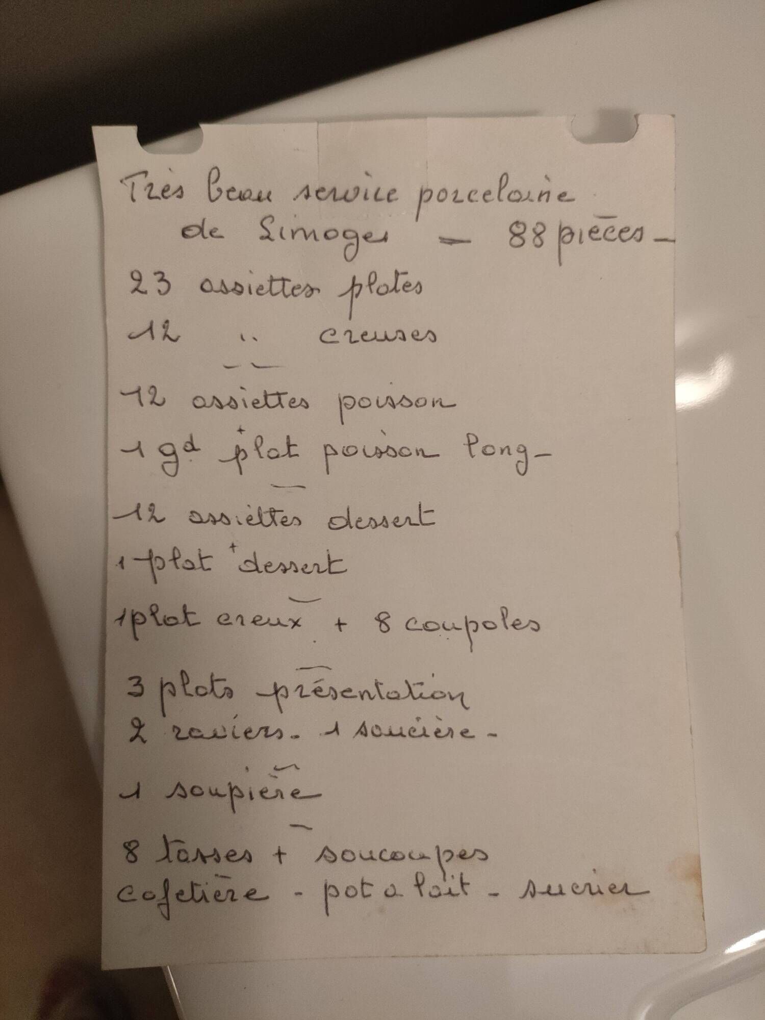 Service complet porcelaine de Limoges, marque Ulim