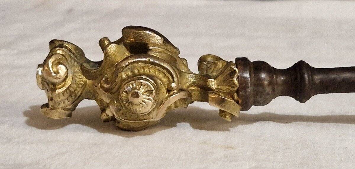Bronze Gilt and Iron Fireplace Tool Set from the 19th Century