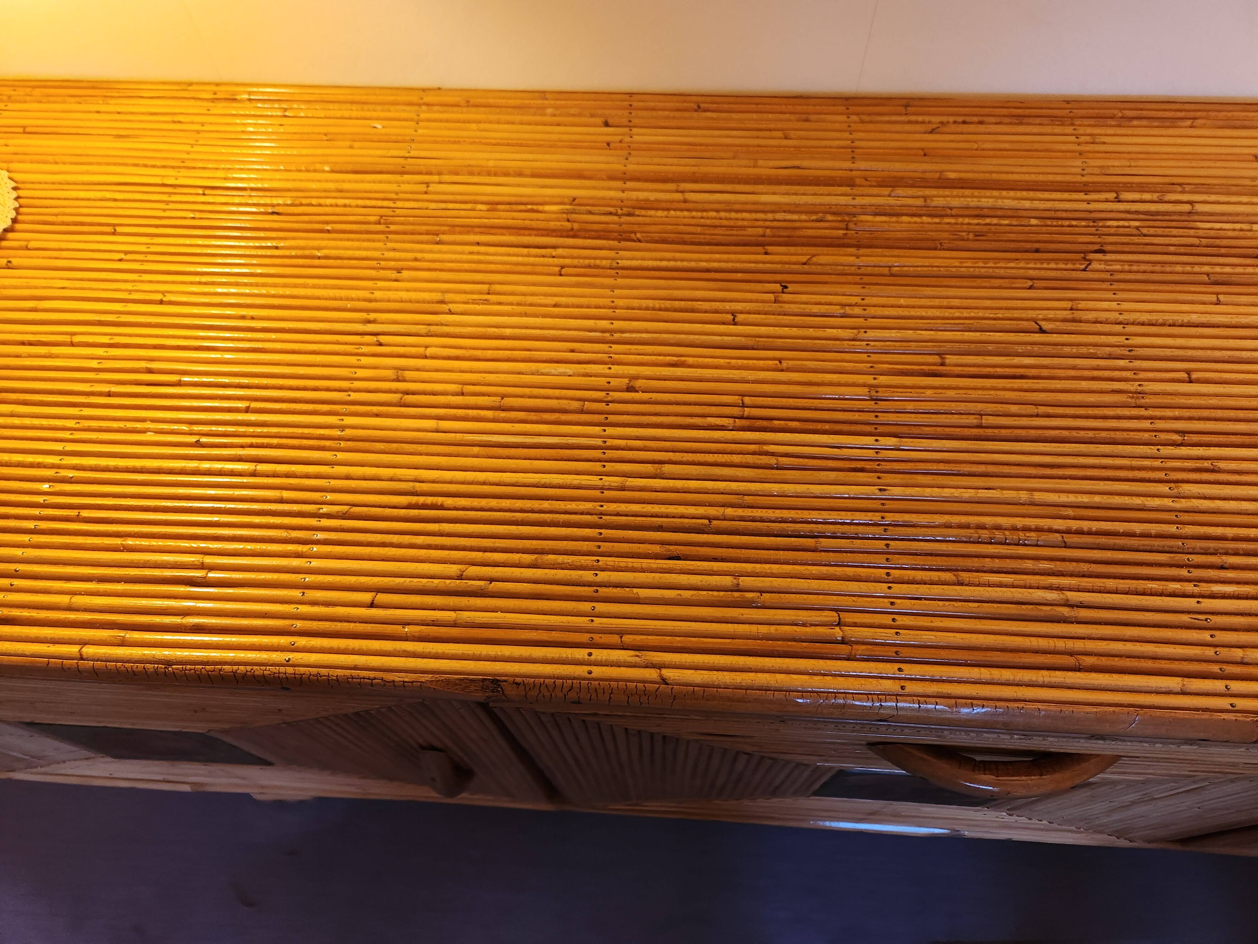 Sideboard in a row in rattan by Adrien Audoux and Frida Minet