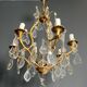 Louis XV style bronze chandelier with crystals and 6 lights