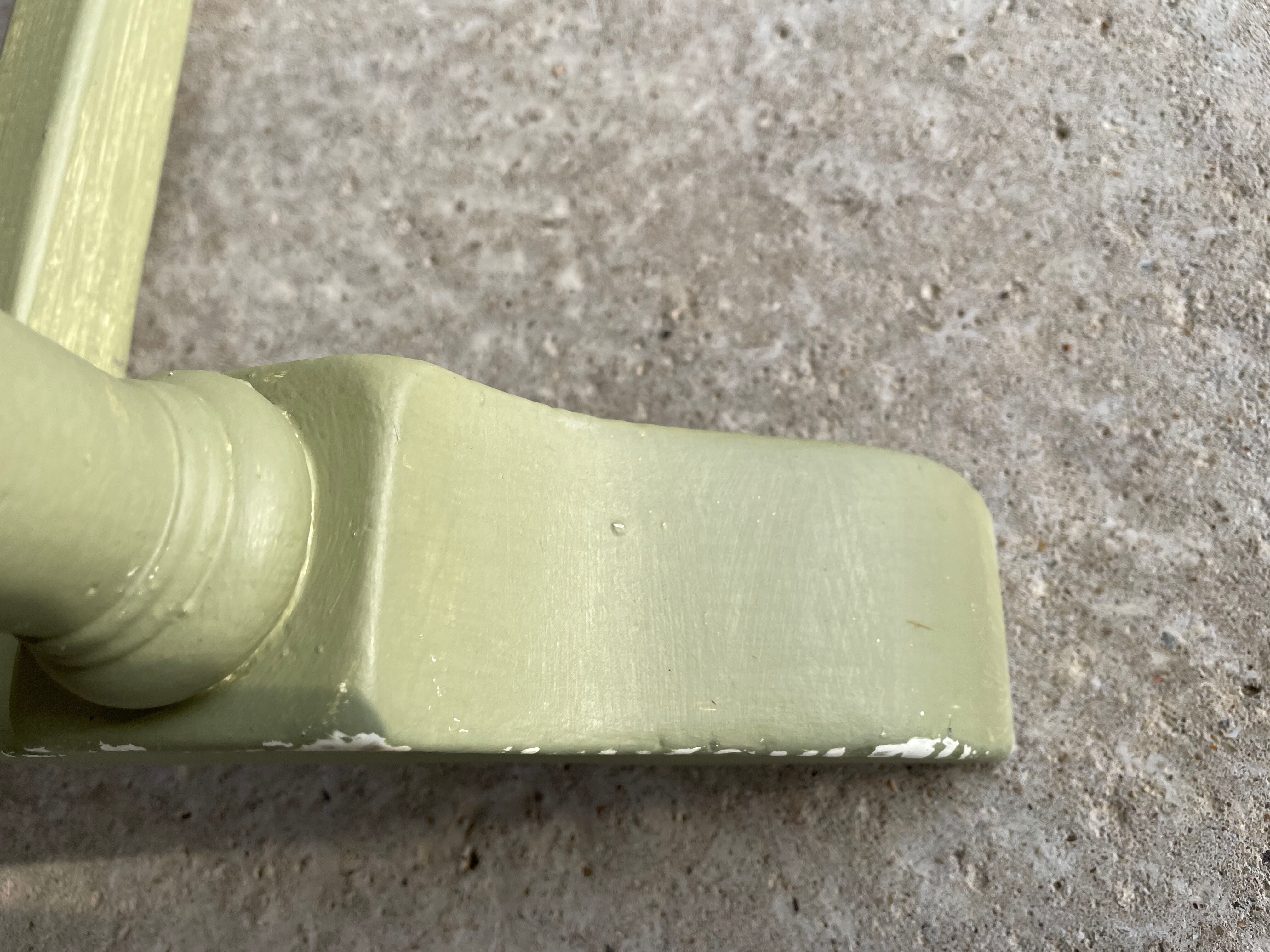 Patinated green baluster table