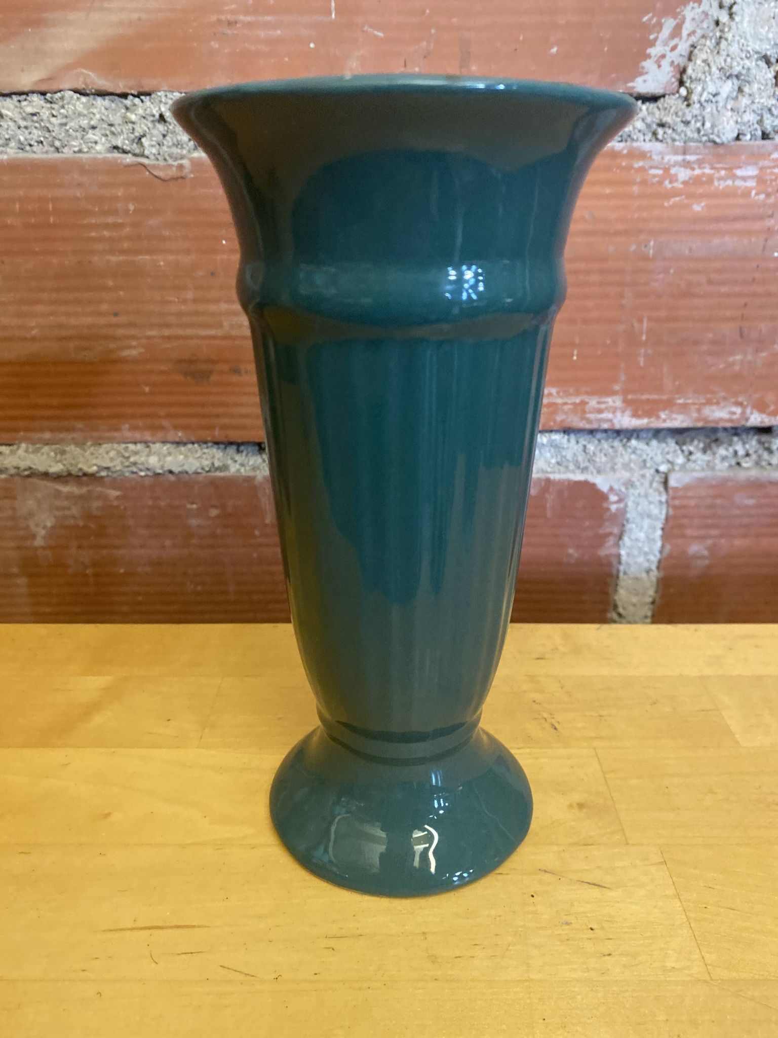 Vase ancien céramique verte années 70 vintage