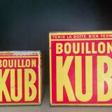 Duo of boxes Bouillon Kub metal 1950