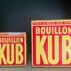 Duo of boxes Bouillon Kub metal 1950