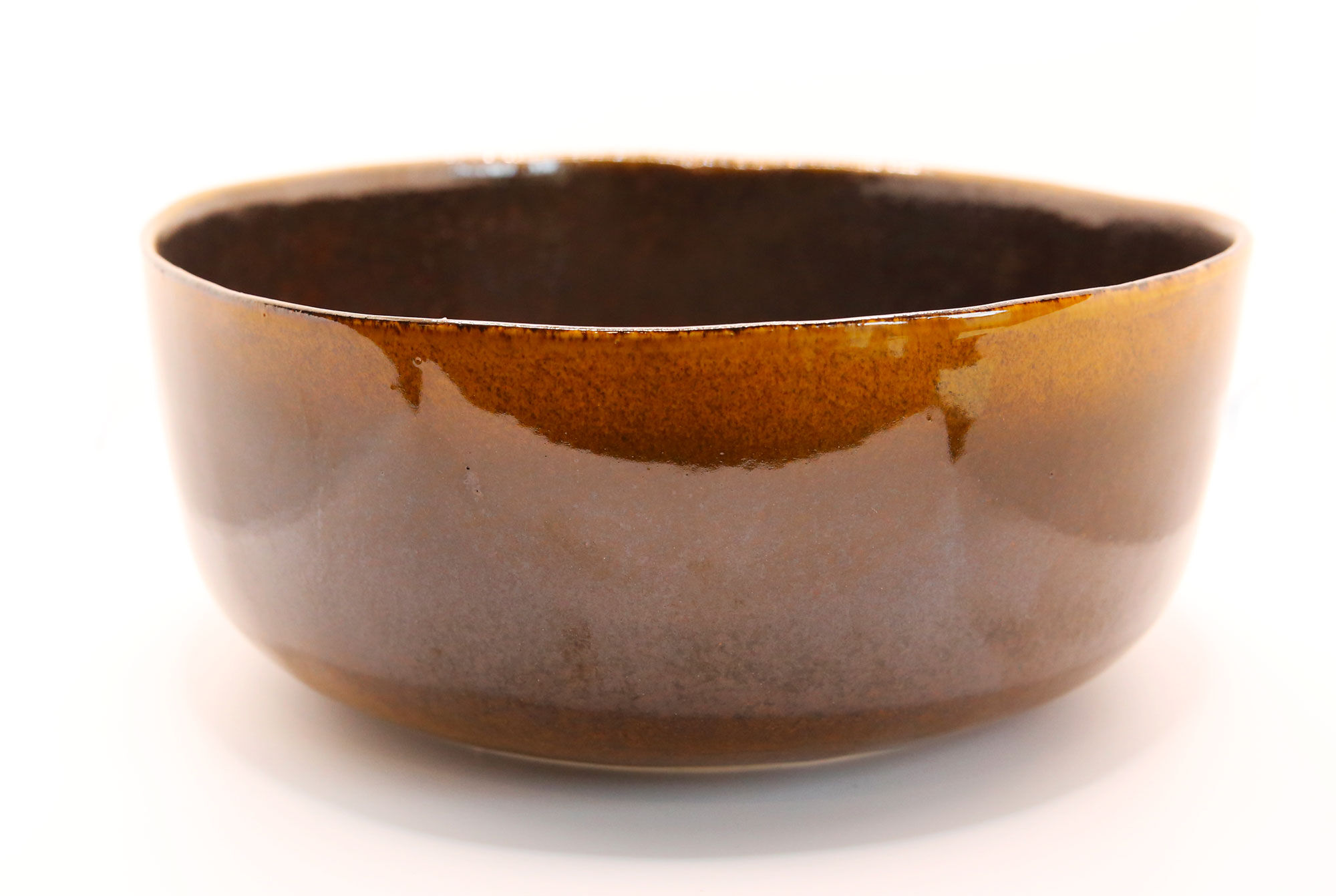 Salad bowl in brown sandstone, khaki and saffron