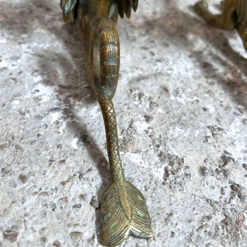 Paire de bougeoirs dragon laiton phoenix griffon