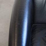 Black cowhide club chair in English style with a great luxurious design