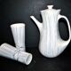 Vintage Niderviller Modernist Ceramic Coffee Pot 1960 with 2 Cups