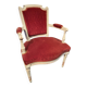 18th century Louis XVI red velvet cabriolet armchair