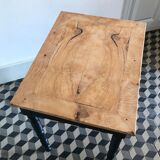 Wooden and black side table