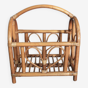 Bamboo rattan magazine rack