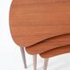 Set of 3 asymmetrical teak nesting tables / side tables / Mid Century Danish Modern Design / 1950s / 1960s
