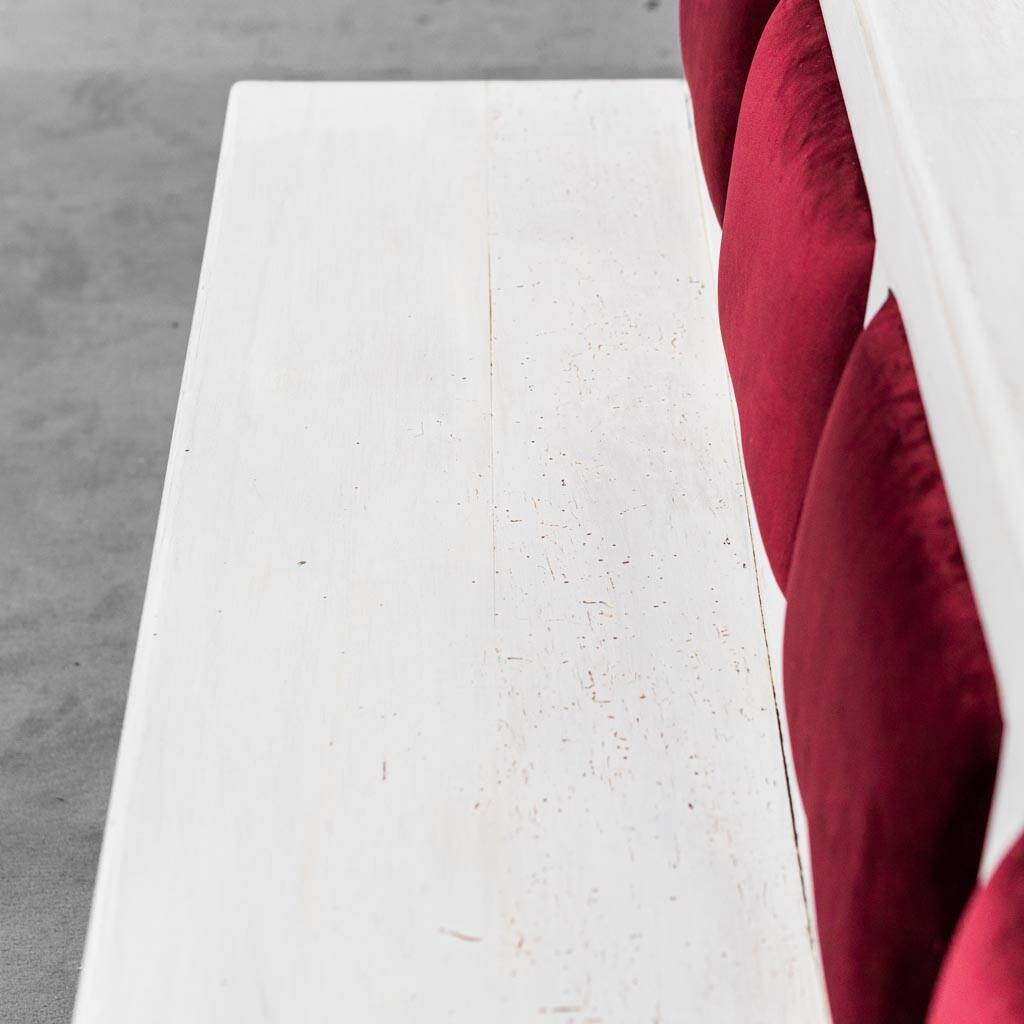 PANCHINA 4 POSTI IN LEGNO VELLUTO ANNI ’50 VINTAGE MODERNARIATO