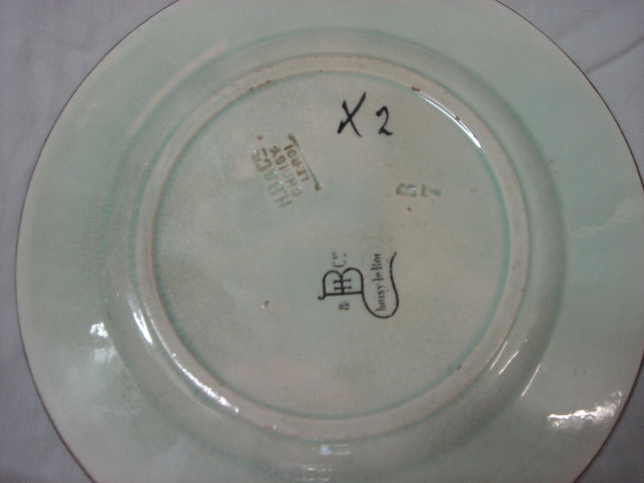 6 plates enamelled earthenware choisy Le Roi HB & CIE