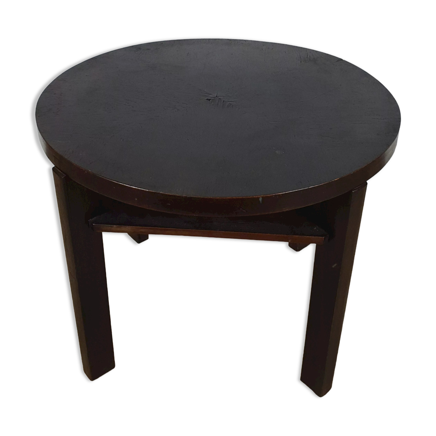 Art decò round black coffee table