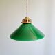 Art Deco pendant light in conical green opaline, 1920s-30s