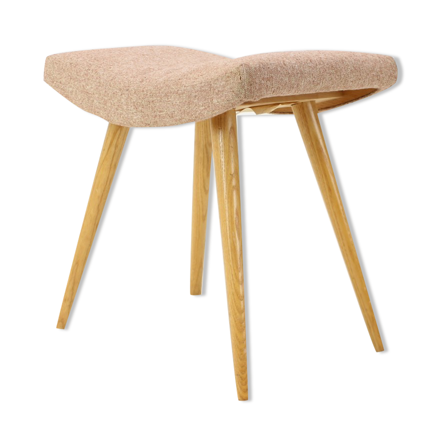 1980s Oak Stool, Czechoslovakia