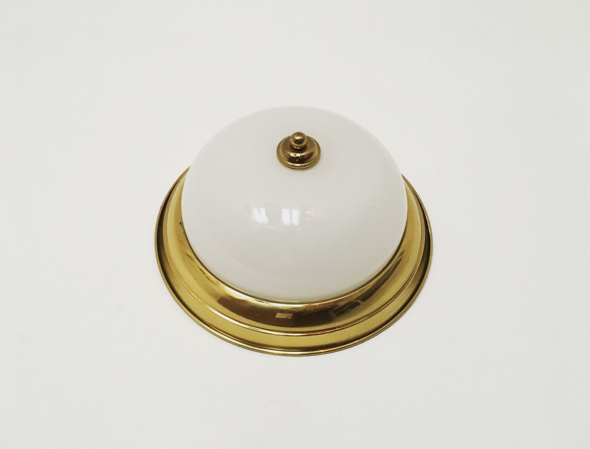 Brass and glass wall lamp or flush light