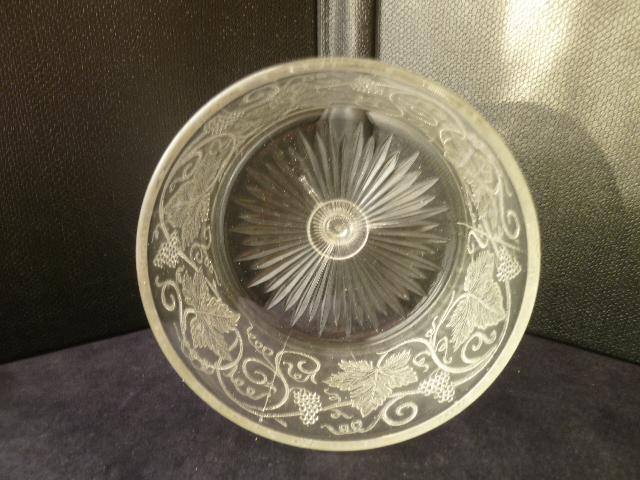 Moulded glass cheese bell Decorated with grape clusters