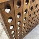 L-shaped walnut solid wood bar, professional furniture, bistro counter, reception.