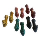 8 Knife holders "the poodles" Vallauris - Earthenware - 10x4cm