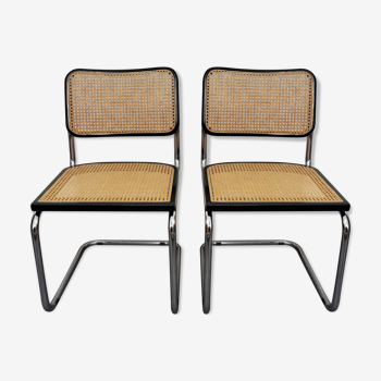 Paire de chaises cannées modèle b32 de Marcel Breuer