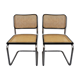 Paire de chaises cannées modèle b32 de Marcel Breuer