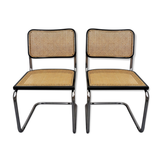 Paire de chaises cannées modèle b32 de Marcel Breuer