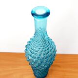 Diamond bottle in blue Empoli glass 1950