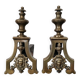 Pair of Louis-Philippe andirons with Caryatids - Bronze, cast iron - 19th century