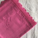 Old Fuschia Pink Cotton Pillowcase