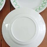 Set of 7 Badonviller flat plates, trellis decor