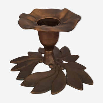 Brass flower candle holder