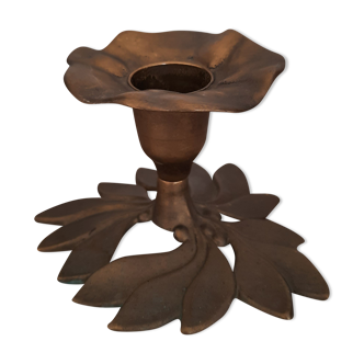 Brass flower candle holder